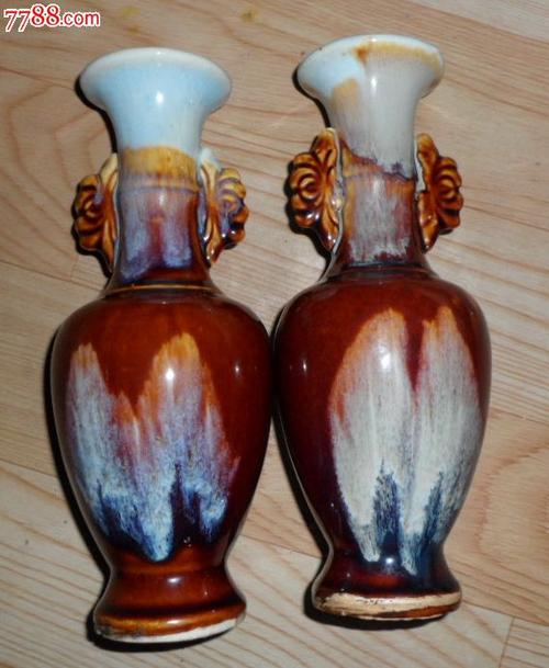 窑变釉花瓶一对