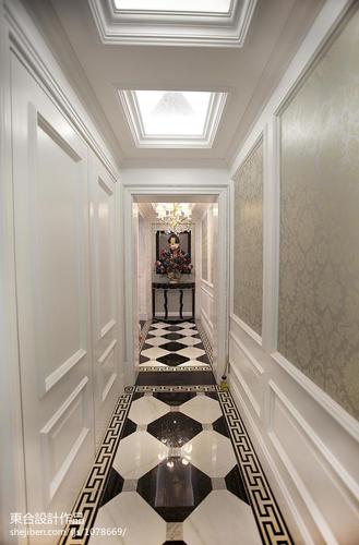 新古典菱形过道吊顶装修设计效果图