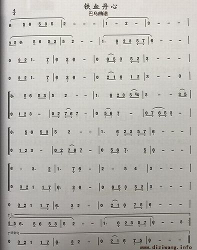 巴乌曲谱铁血丹心