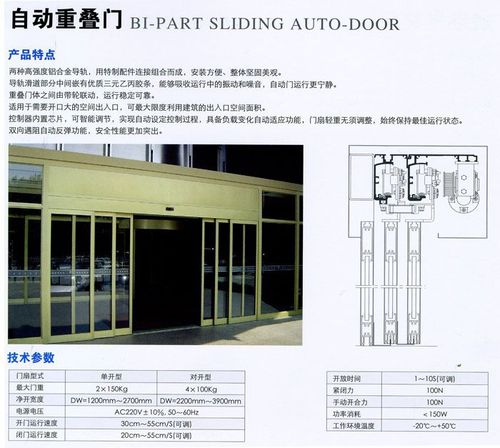 供应新款加重型重叠自动门 平移门自动门控制器全套 感应自动门维修