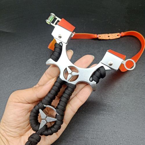 奔驰弹弓304不锈钢玛莎弹弓拉扁皮免绑快压瞄准弹弓