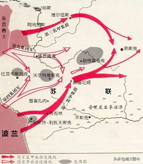 (上图)比亚韦斯托克-明斯克战役示意图 一番讨论之后,几位将领承认