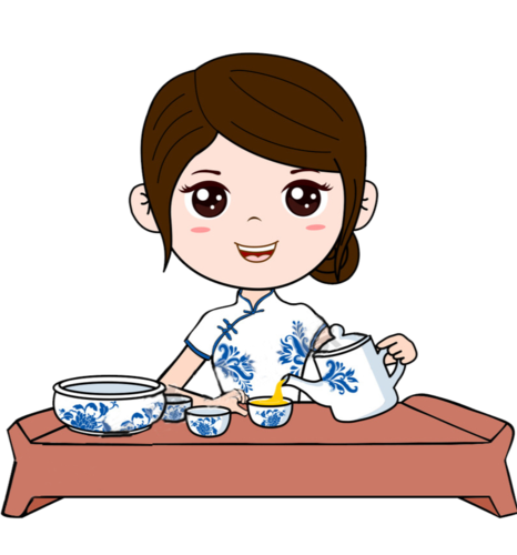 卡通头像茶艺师