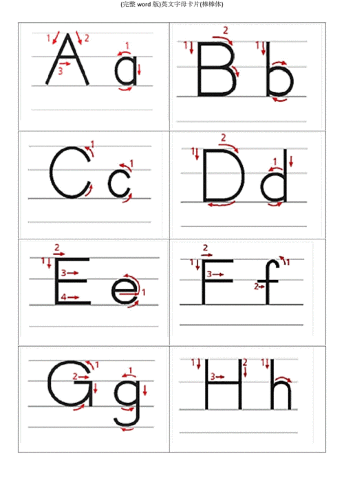 英文字母卡片棒棒体doc4页
