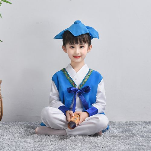 朗诵女童三字经男童书童演出服子规道童
