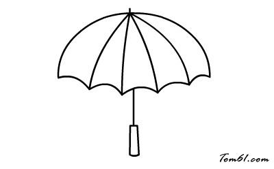 儿童简笔画雨伞涂色