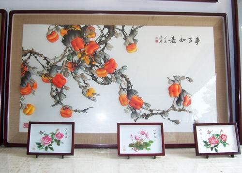 承德特色工艺品藤氏布糊画