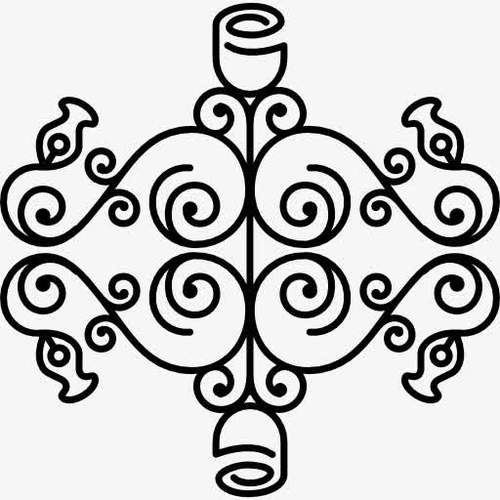 花的复杂设计的对称图标