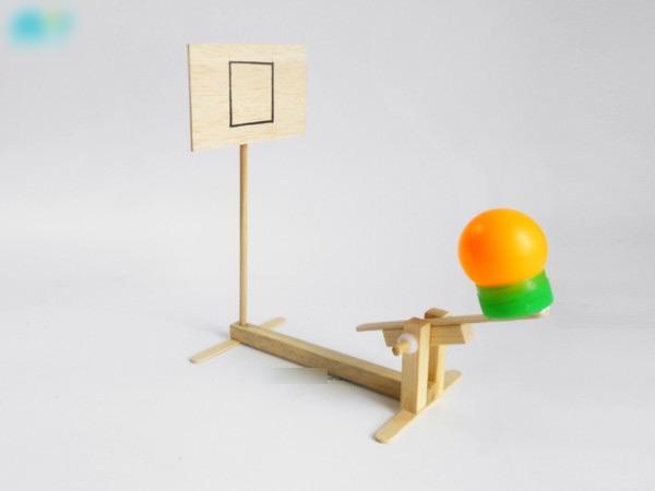 杠杆原理投篮器小制作_手工小制作