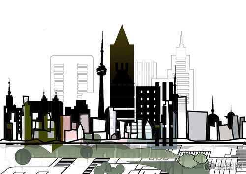 黑白色绘画的城市高清图片免费下载_摄图网(编号