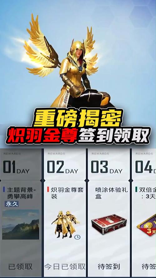 重磅揭密,炽羽金尊套装可以免费签到领取了_和平精英