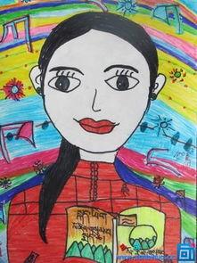 我的老师主题儿童画