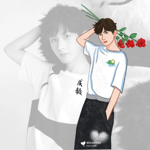 51/100手绘头像:成毅_成毅_手绘_头像_兴趣爱好_绘画