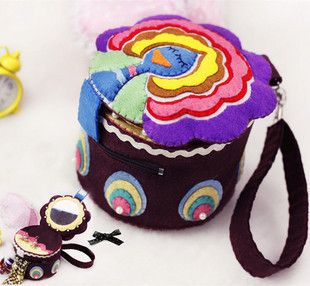 不织布手工布艺diy材料包 孔雀开屏收纳包