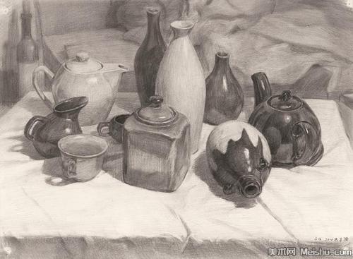 3素描静物美考优秀试卷艺考高分卷铅笔画美术生作品图片3