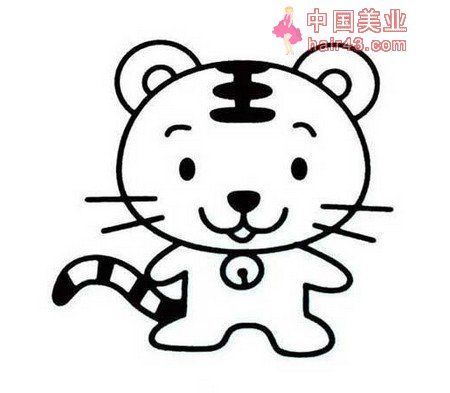 东北虎简笔画图片大全可爱