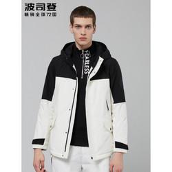 bosideng波司登男士中长款连帽羽绒服b90132105