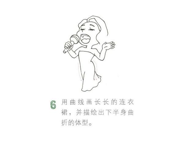女歌手简笔画图片