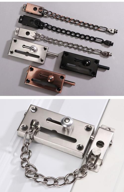 不锈钢防盗门栓锁插销防盗链门扣安全神器锁链家用反锁拉扣插销式 插