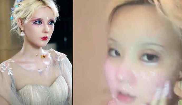 网红芭比 迪丽拉素颜卸妆后 芭比网红小时候照片和身世大起底