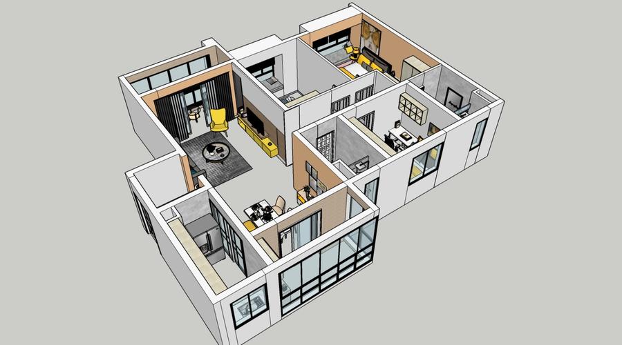 案例绘制-sketchup轴测图