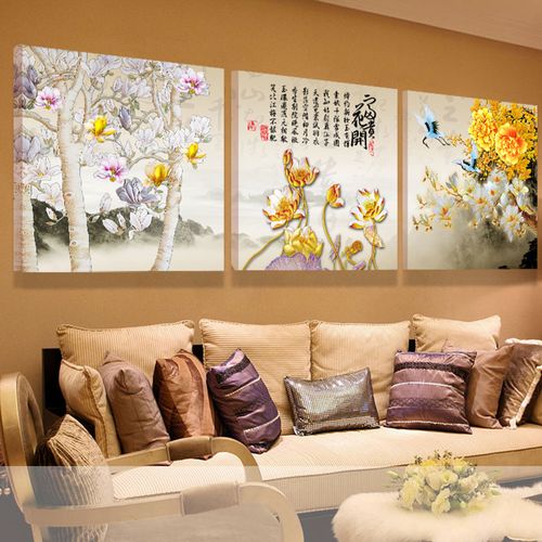 高雅富贵玉兰花欧式客厅挂画油画 水晶无框画批发墙壁装饰画挂.