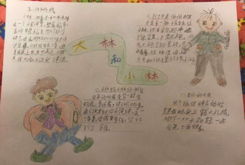 兴盛丽景小学四三班——《大林和小林》5-8章手抄报作品