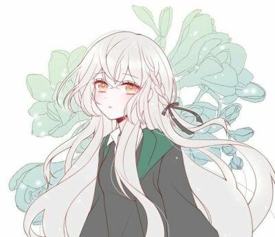 二次元 少女 头像 白色长发 金瞳 清新 画师:マッタン