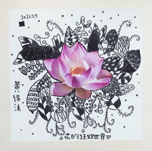 花主题线描画_美术_线描_少儿美术线描_文化_绘画