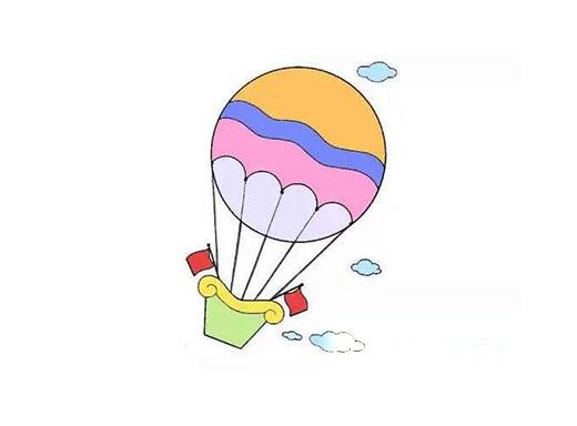 热气球简笔画的画法步骤图 幼儿简笔画热气球图片
