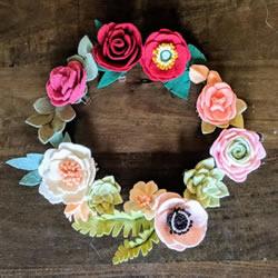 超多毛毡布花的制作方法 diy美丽的花环头饰