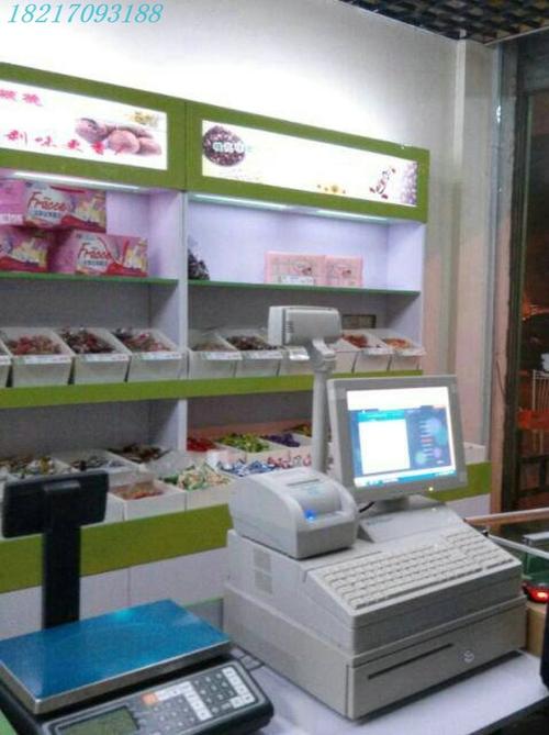 休闲食品店展示收银一体柜台怡佳仁架子味优特烤漆伊味儿制作图片