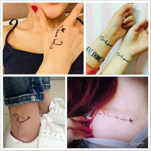 手指纹身贴防水男女持久仿真英文字母几何小图案暗黑系手上贴纸