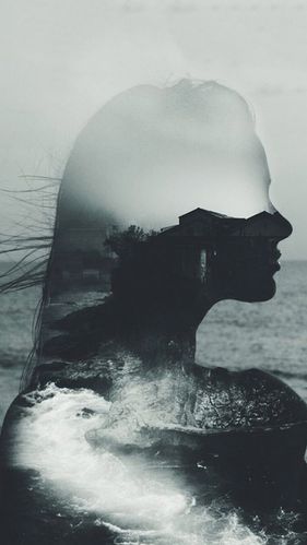 深灰色人物剪影时尚背景