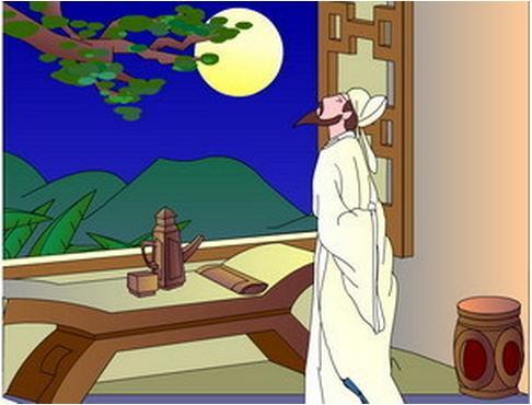 静夜思的画面简笔画