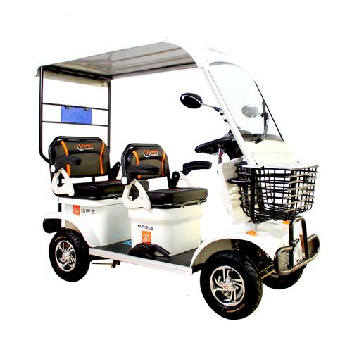 小巴士电动四轮车e6老年代步车家用接送孩子老人半封闭带棚棚顶可折卸