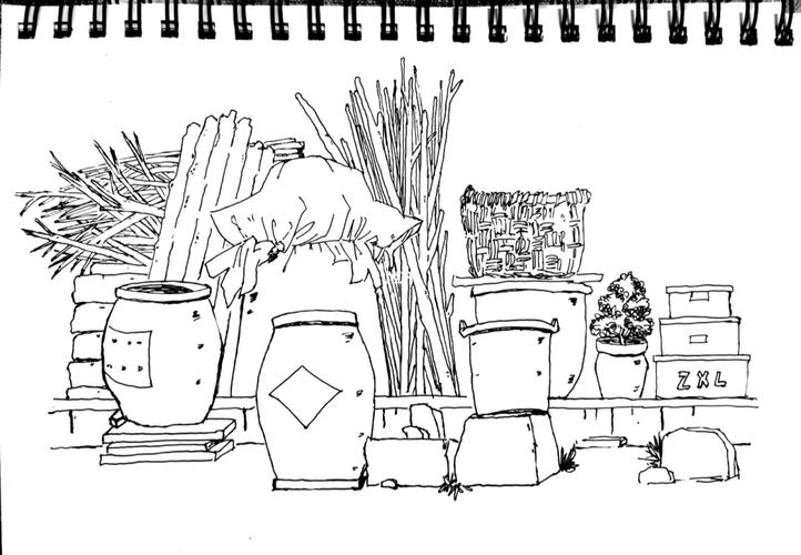 玲珑学画画|风景速写之杂物小场景_速写_风景_绘画_风景速写_文化