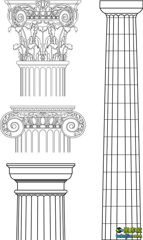 古代石柱简笔画