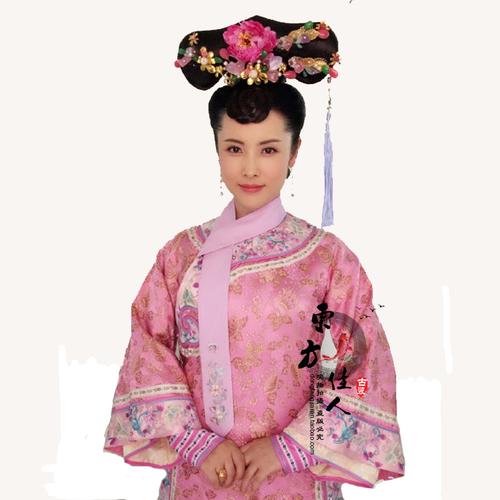 新款影视剧美人香杨明娜同款女装 写真演出服 粉色旗装贵妃装满服