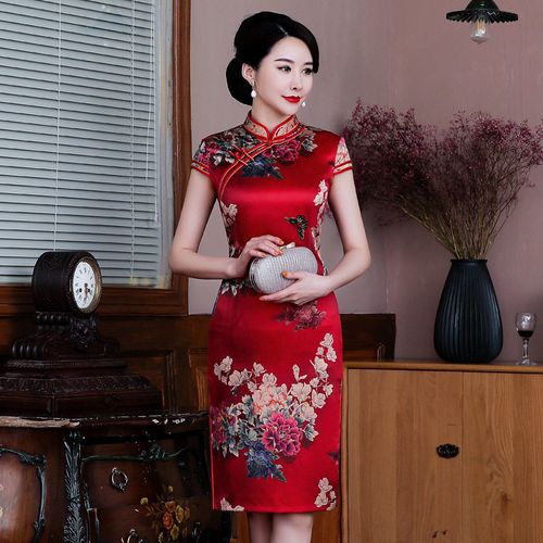 风旗袍御姐风小心机简约 j2061红色>漂亮衣服胖mm女子独特女性潮流 l