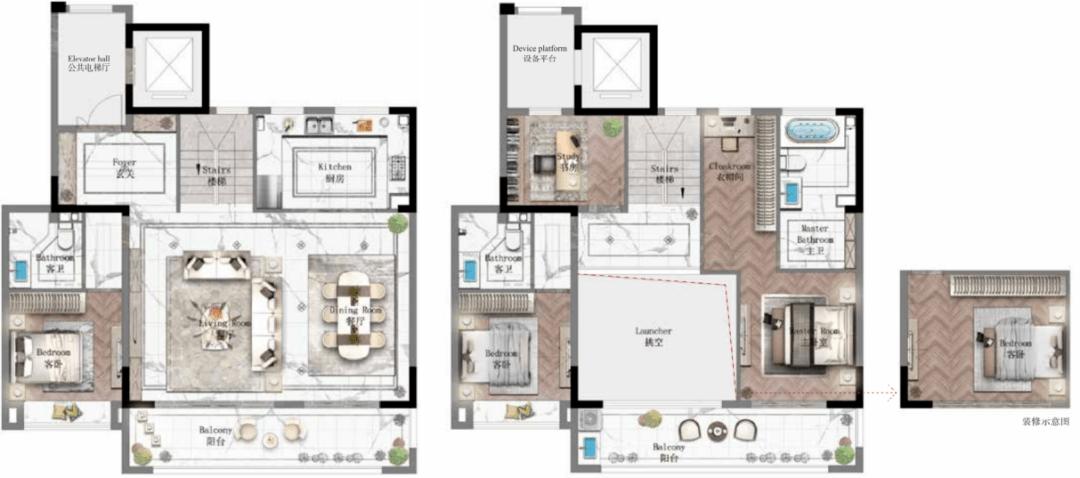 璞樾春秋 210㎡ 中叠户型图