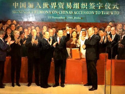《全球家园——中国加入世界贸易组织》油画 邬大勇