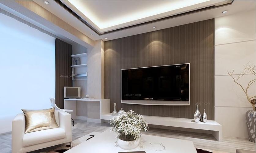 四居室现代风格客厅电视背景墙