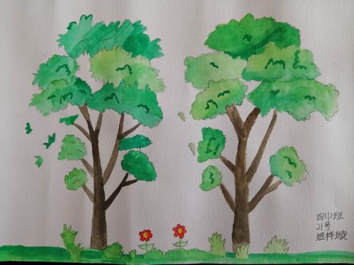 第4课:淡彩画一棵树,校园小景,为武汉加油,平安灯