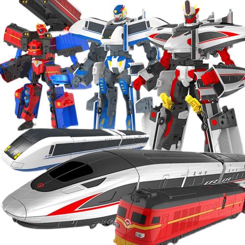 灵动创想列车超人机甲变形火车合体机器人金刚儿童
