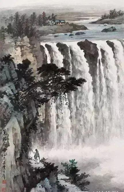 书画联盟丨如何表现山水画中的水口|瀑布|溪水|岩石