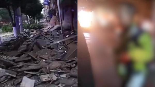 贵州遵义疑发生燃气爆炸事故致12伤百余米人行道严重受损当地成立专班