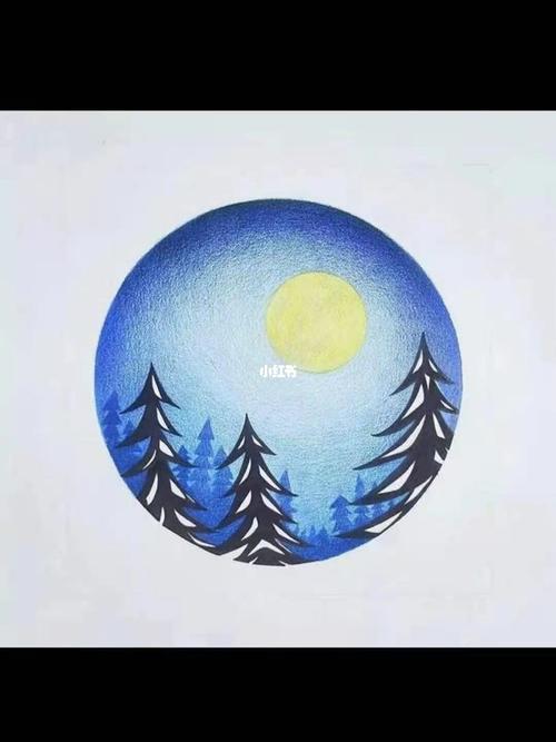 冷色画_简笔画_教程_冷色_简笔画教程_人文_绘画