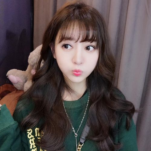 假发女中长卷发自然逼真齐肩圆脸空气刘海长梨花头微