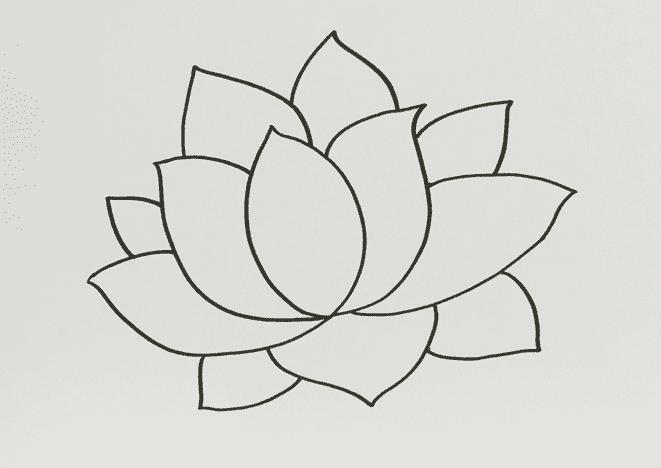 简单好看的荷花简笔画画法步骤教程 荷花怎么画?